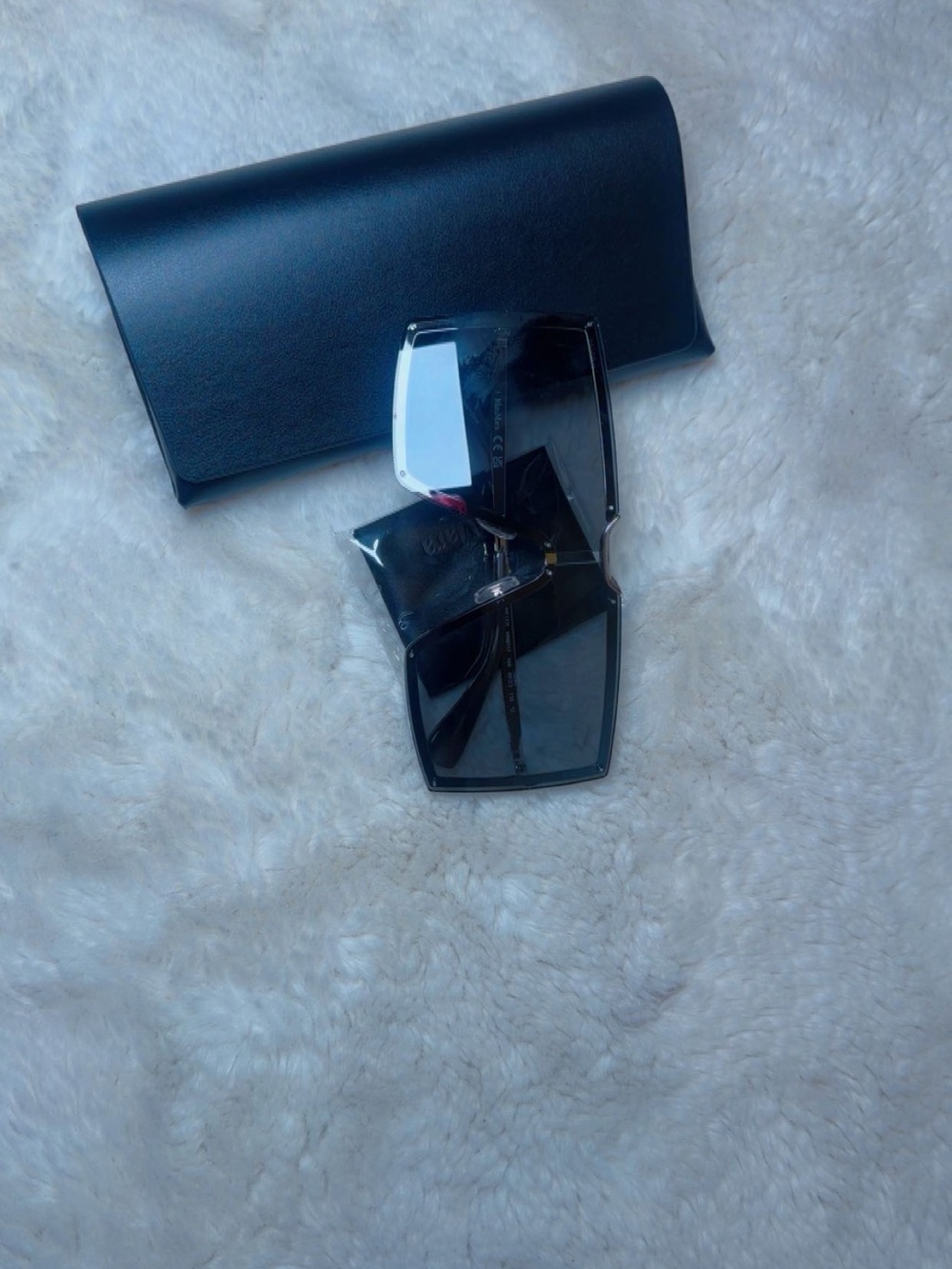 MaxMara Black Oversized Shield Sunglasses